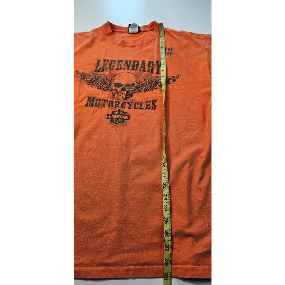 Harley Davidson vintage bright orange Halloween riding shirt XL wild prairie